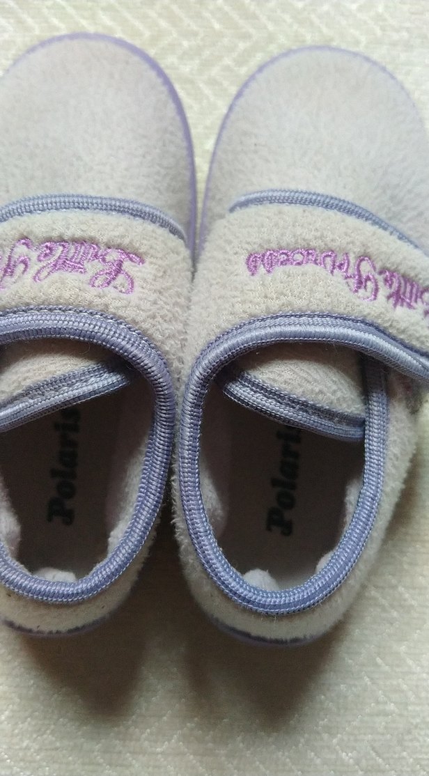 Kız Çocuk Mor Polar Terlik Velcro - Görsel 3