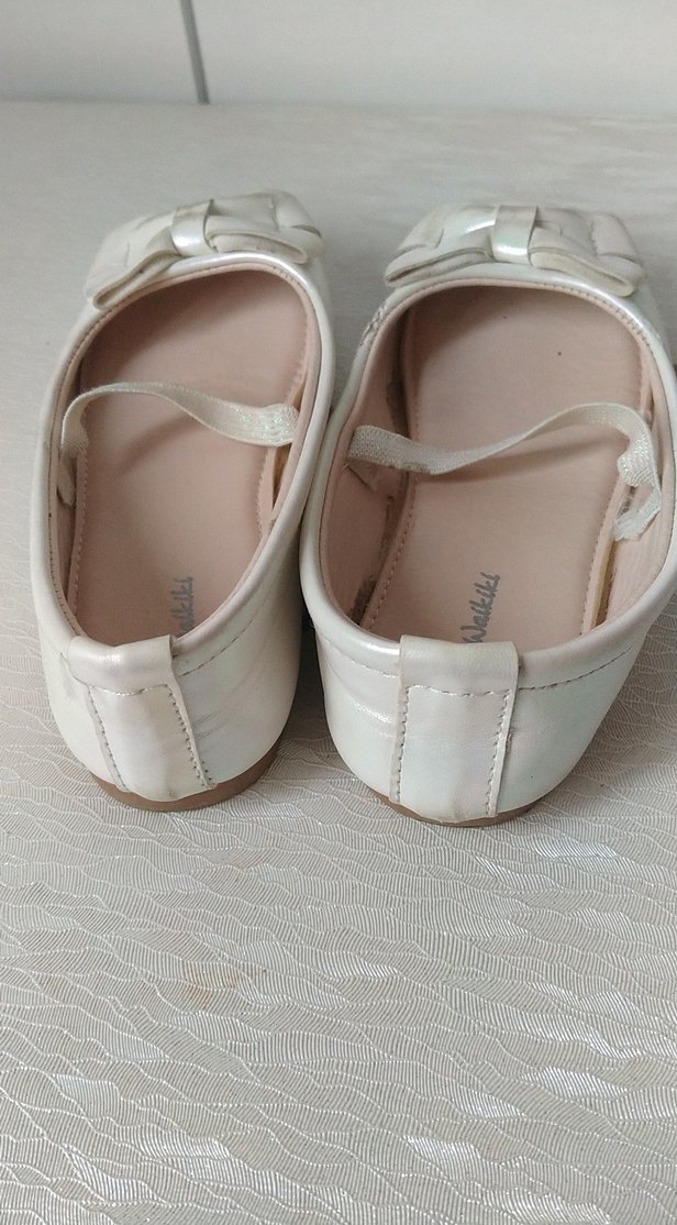 Kız Çocuk Beyaz Fiyonk Detaylı Babet - Görsel 2