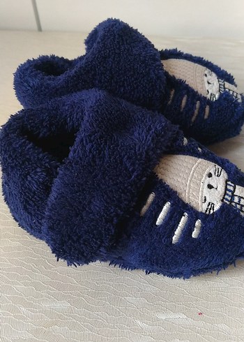 Kız Çocuk Lacivert Nakışlı Sıcak Terlik - Görsel 2