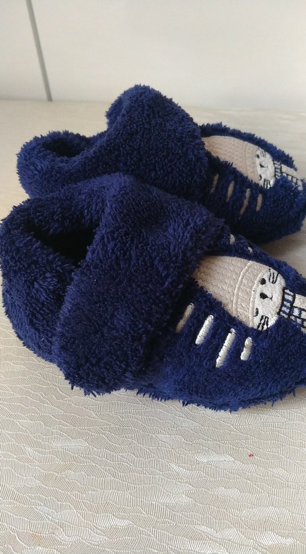 Kız Çocuk Lacivert Nakışlı Sıcak Terlik - Görsel 2