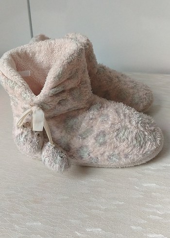 Kızlar için Pembe Peluş Ev Terliği - Görsel 2