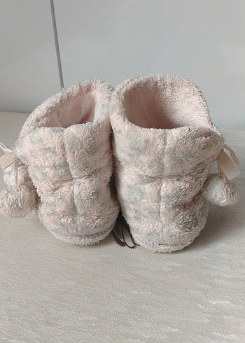 Kızlar için Pembe Peluş Ev Terliği - Görsel 3