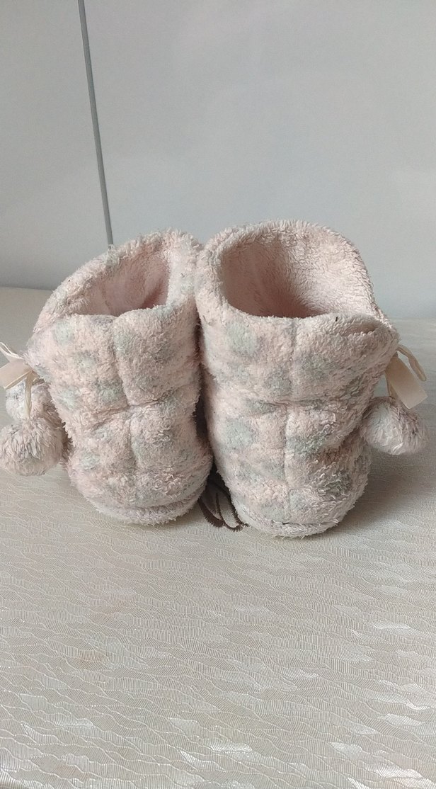 Kızlar için Pembe Peluş Ev Terliği - Görsel 3