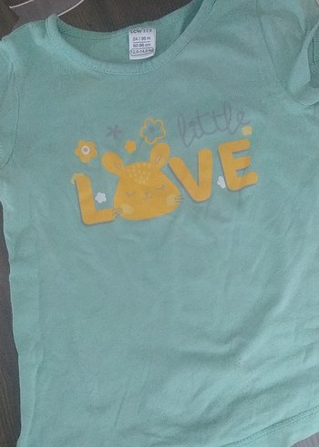 Turkuaz Kız Çocuk Baskılı Tişört - Görsel 2