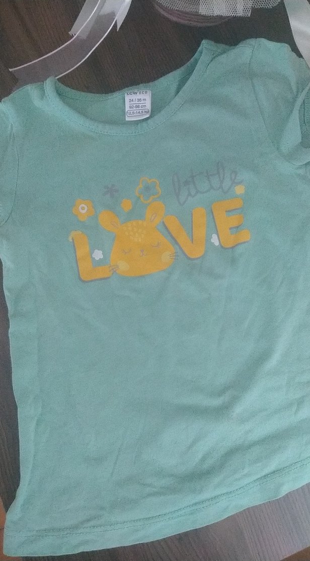 Turkuaz Kız Çocuk Baskılı Tişört - Görsel 2