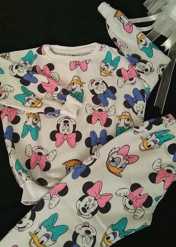 Baskılı Kız Eşofman Takımı Renkli Rahat Kesim - Görsel 2