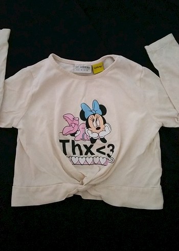 Kız Çocuk Beyaz Uzun Kollu Baskılı Tişört - Görsel 2