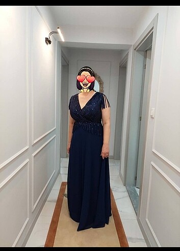 xl Beden Lacivert abiye, gece elbisesi