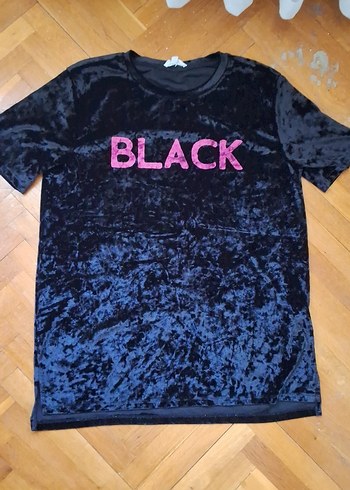 Siyah Kadın Kısa Kollu Goth Tişört blackpink