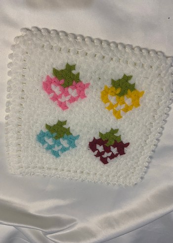 Renkli Çiçek Desenli Beyaz Banyo lifi - Görsel 2