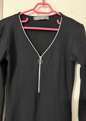 Kadın Siyah Triko Uzun Kollu Elbise - Görsel 2