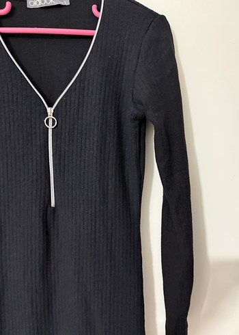 Kadın Siyah Triko Uzun Kollu Elbise - Görsel 4