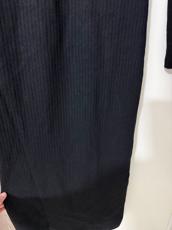 Kadın Siyah Triko Uzun Kollu Elbise - Görsel 3