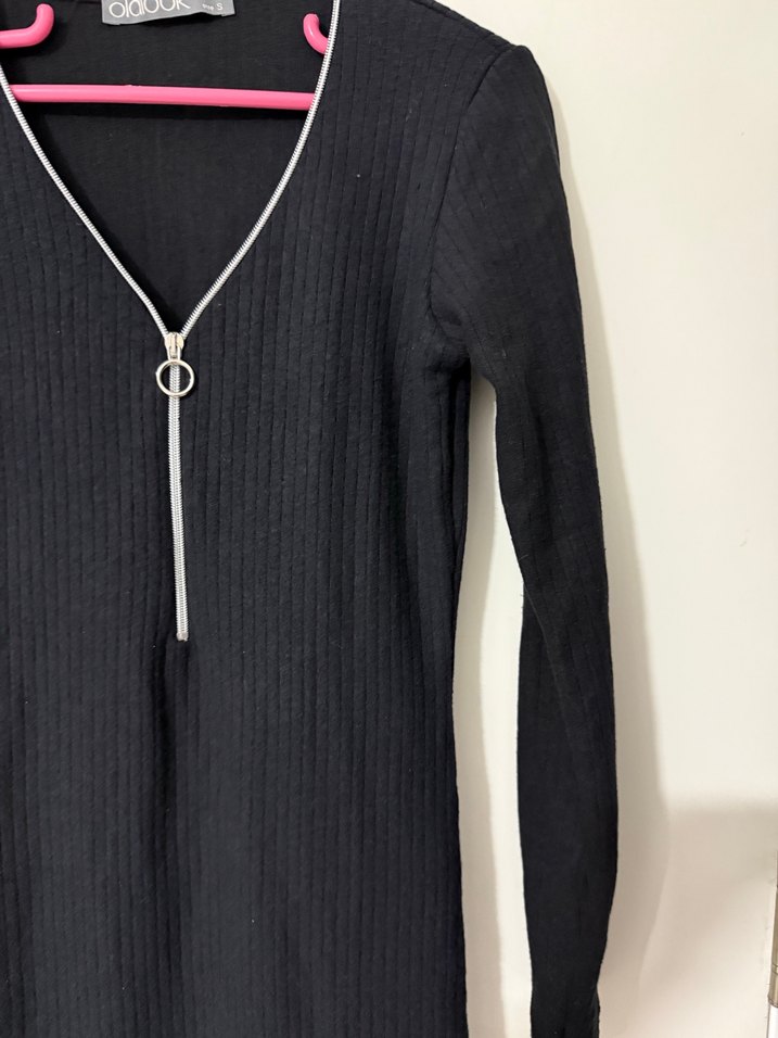 Kadın Siyah Triko Uzun Kollu Elbise - Görsel 4