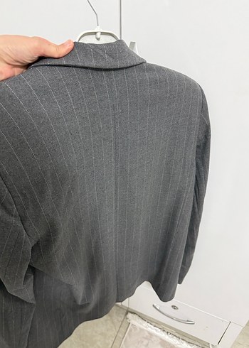 Gri Regular Fit Düğmeli Kadın Blazer - Görsel 5