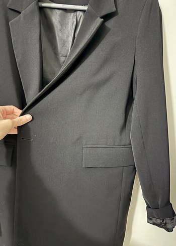 Kadın Siyah Düğmeli Ofis Ceket - Görsel 5