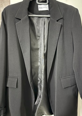 Kadın Siyah Düğmeli Ofis Ceket - Görsel 4