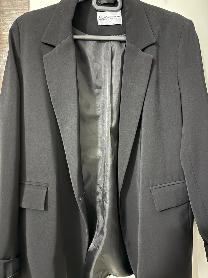 Kadın Siyah Düğmeli Ofis Ceket - Görsel 4