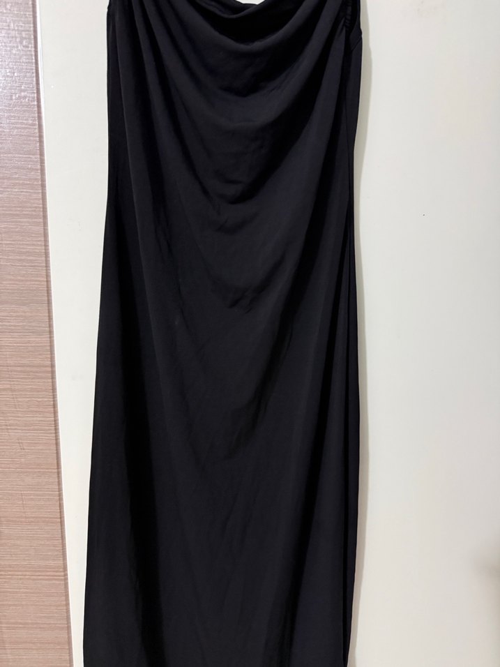 Siyah Drapeli Uzun Kadın Elbise - Görsel 2