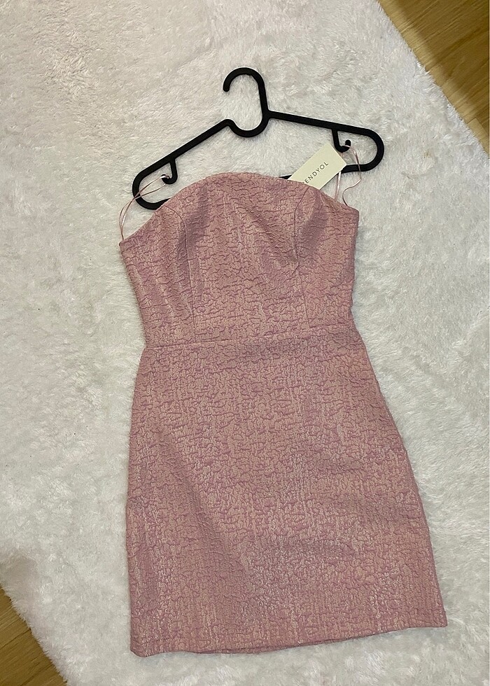 Pudra Mini Elbise - Görsel 2