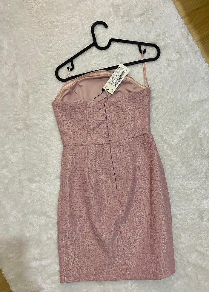 Pudra Mini Elbise - Görsel 3