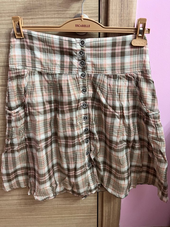 Düğmeli Midi Hamile Etek - Görsel 2