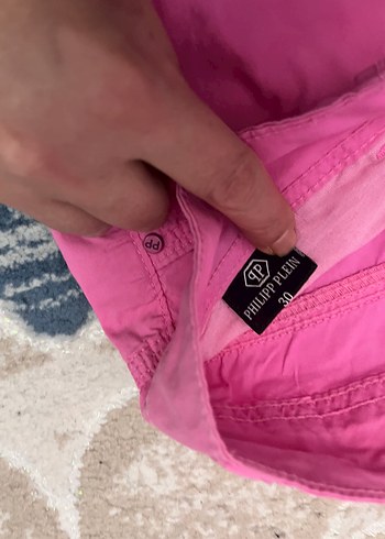 Düğmeli toz pembe Bol Kesim şort - Görsel 3