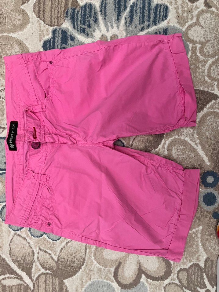 Düğmeli toz pembe Bol Kesim şort - Görsel 2