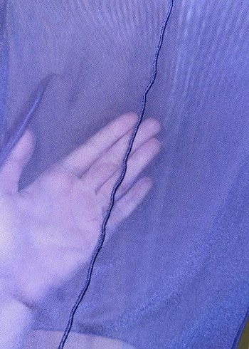 Pull and Bear Şeffaf Lacivert Balıkçı Yaka Kadın Bluz - Görsel 3