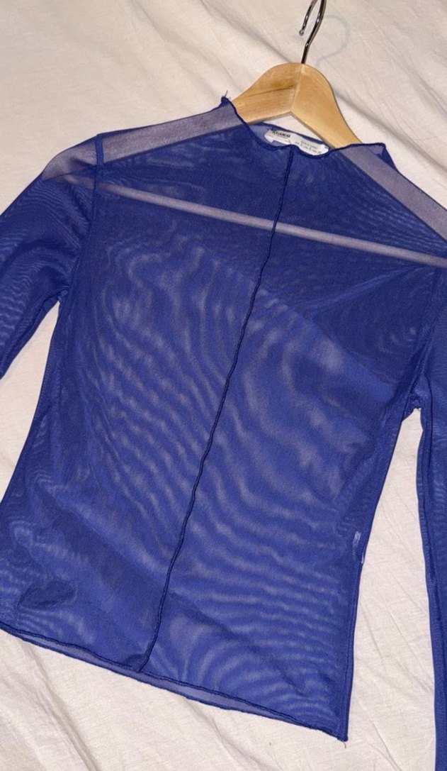 Pull and Bear Şeffaf Lacivert Balıkçı Yaka Kadın Bluz - Görsel 4