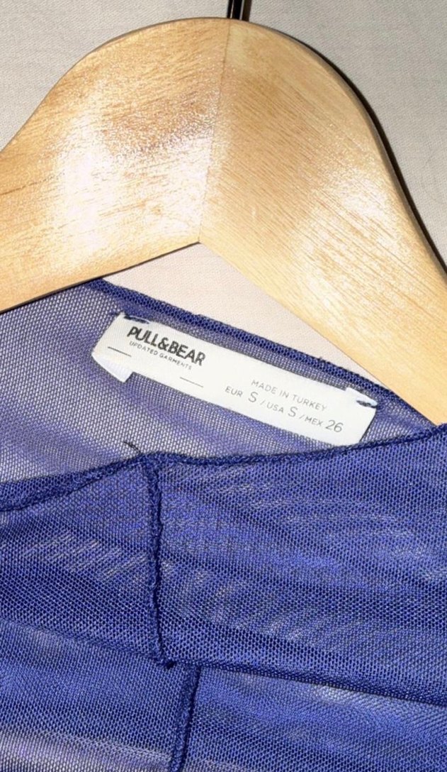 Pull and Bear Şeffaf Lacivert Balıkçı Yaka Kadın Bluz - Görsel 2