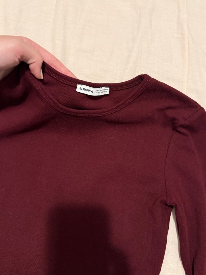 Bershka Kadın Bordo Bluz - Görsel 2