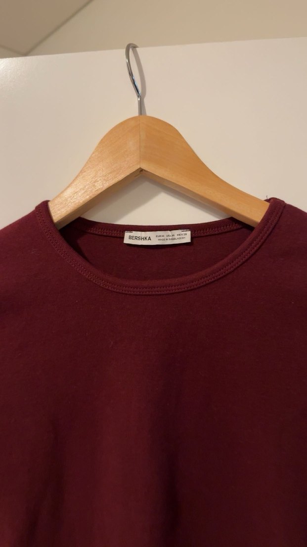 Bershka Kadın Bordo Bluz - Görsel 3