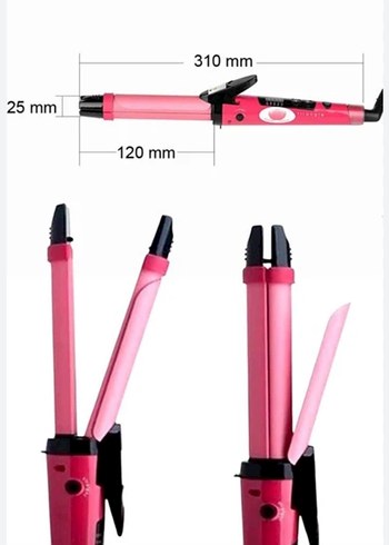 Pembe Saç Şekillendirici Maşa - Görsel 5