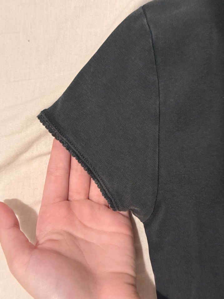 Gri Baskılı Kısa Kollu Kadın Tişört - Görsel 4