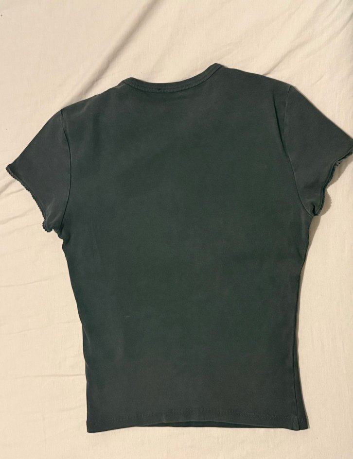 Gri Baskılı Kısa Kollu Kadın Tişört - Görsel 3