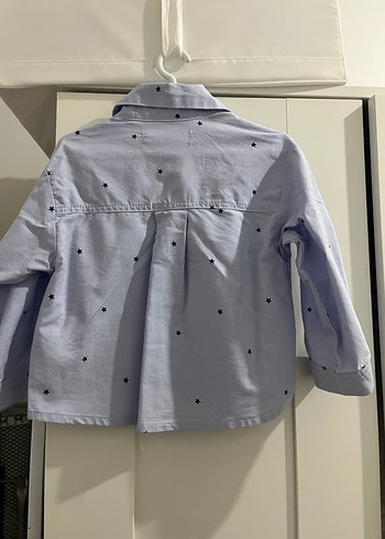 Kız Çocuk Mavi Uzun Kollu Baskılı Gömlek - Görsel 2