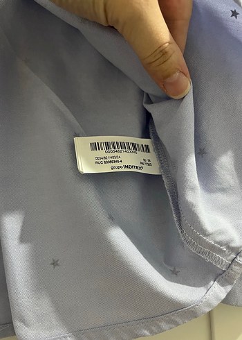 Kız Çocuk Mavi Uzun Kollu Baskılı Gömlek - Görsel 4