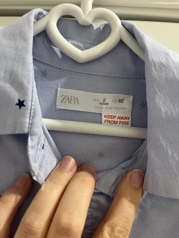 Kız Çocuk Mavi Uzun Kollu Baskılı Gömlek - Görsel 3