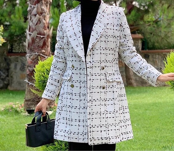 Ekoseli blazer ceket