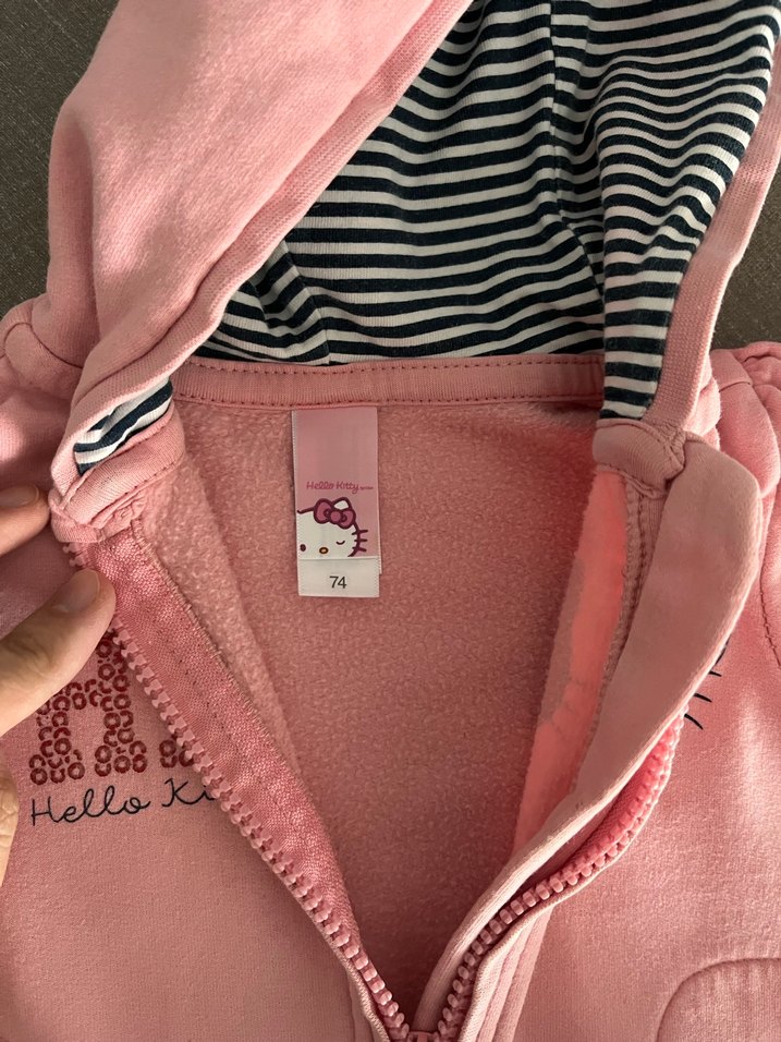 Pembe Kapüşonlu Nakışlı Bebek Kız Takımı - Görsel 2