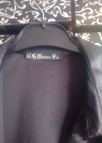 Düğmeli Siyah Uzun Deri Kadın Ceket - Görsel 2