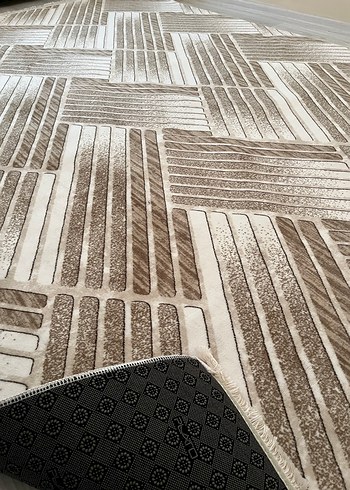 6 m2 Çağdaş Yılan Desenli Kahverengi Halı - Görsel 2