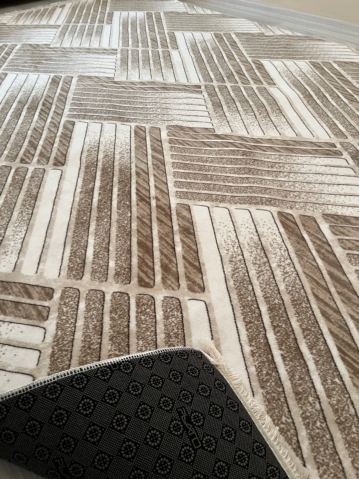 6 m2 Çağdaş Yılan Desenli Kahverengi Halı - Görsel 2