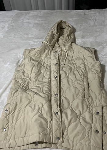 Wise Bej Kapitone Oversize Kadın Yelek - Görsel 3