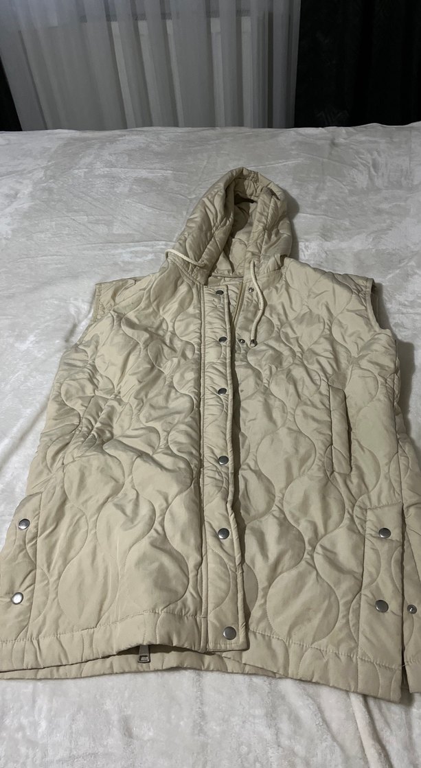 Wise Bej Kapitone Oversize Kadın Yelek - Görsel 3