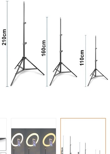 Ayarlanabilir Tripodlu Selfie Çubuğu ve Halka Işık - Görsel 2