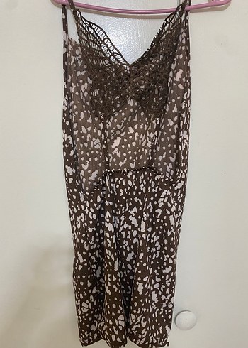 Bej Dantel Detaylı Bohem Kadın mini tulum - Görsel 4