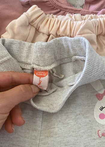 Gri Pamuklu Kız Çocuk Eşofman Altı - Görsel 3