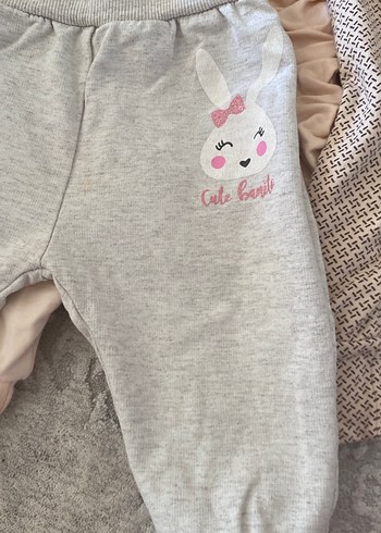 Gri Pamuklu Kız Çocuk Eşofman Altı - Görsel 2